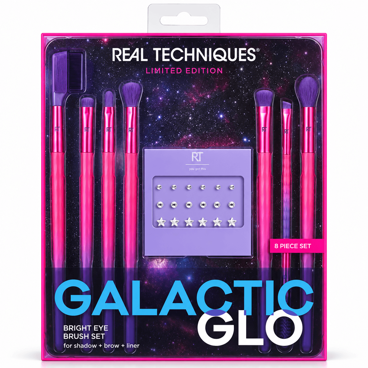 Kit de Pincéis de Maquiagem Galactic Glo Limited Edition - 8 pçs